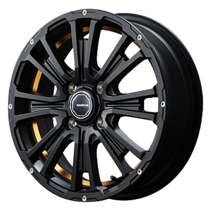 TOYO OPEN COUNTRY R/T 145/80R12 80/78N Garcia SS REVOLVER KC ブラック/アンダーカットオレンジ 12インチ 4B+42 4H-100 サマータイヤ ホイール 4本セット