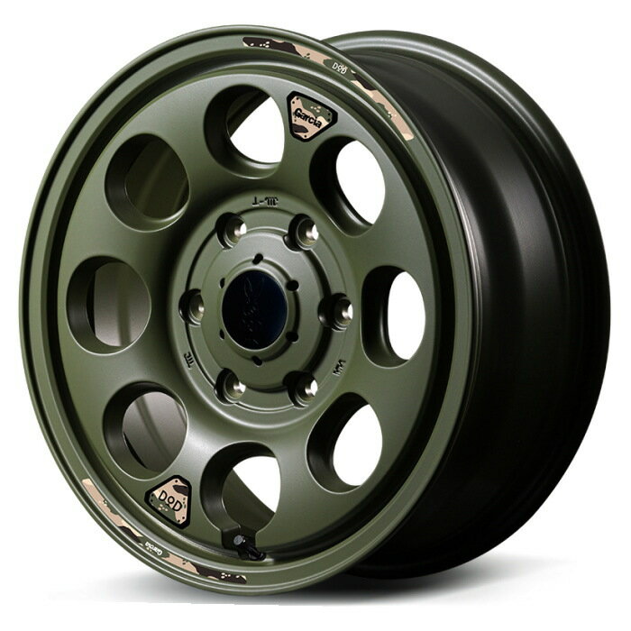 DUNLOP WINTER MAXX WM02 205/65R16 95Q MID×DOD ウシャリン セミグロスODグリーン 16インチ 6.5J+38 6H-139.7 スタッドレス 4本セット