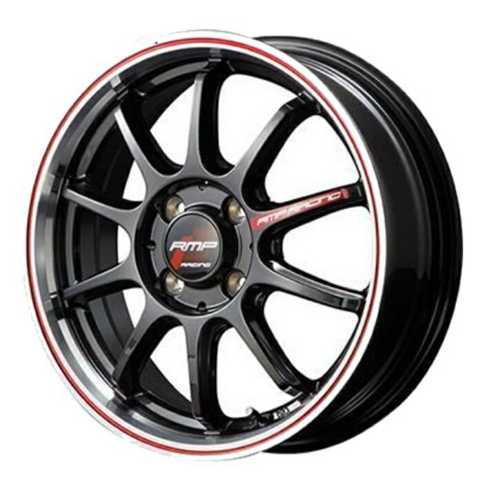 TOYO NANOENERGY 3 165/55R15 RMP RACING R10 クリスタルブラック/リムポリッシュ+レッド 15インチ 5J+45 4H-100 サマータイヤ ホイール 4本セット