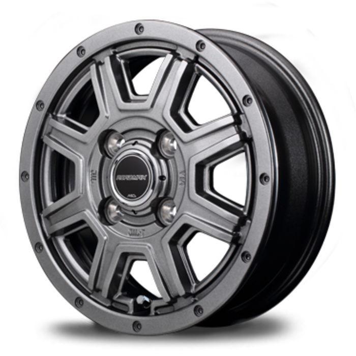 BRIDGESTONE SNEAKER SNK2 135/80R12 68S ROADMAX MUD RIDER メタリックグレー 12インチ 4B+42 4H-100 4本セット
