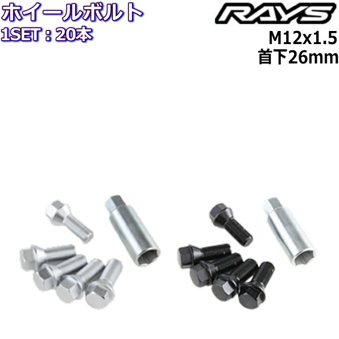RAYS 欧州車用パーツセット No.1 ホイールボルト 20個 M12×P1.5 17HEX 首下26mm 60°テーパー 6101