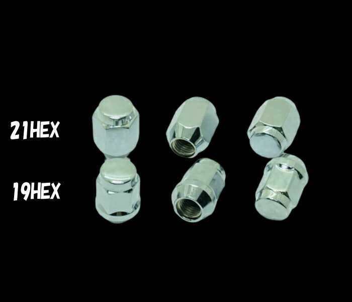 標準サイズ ホイールナット メッキ 24個 M12×P1.25/P1.5-19HEX/21HEX (ランドクルーザープラド/ハイラックス/ハイエース/キャラバン)