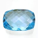 天然 ブルートパーズ TOPAZ 17.79ct 優しい雰囲気のブルー 両面カット 11月誕生石 ブラジル 【鉱物標本プレゼント】 瑞浪鉱物展示館 5821