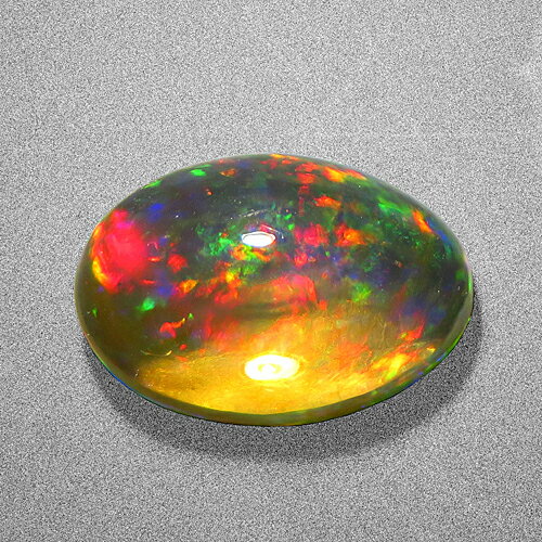 天然 メキシコオパール Opal ルース 2.96ct 淡橙の地に赤 緑 橙 紫の遊色 10月誕生石 メキシコ 瑞浪鉱物展示館 5947