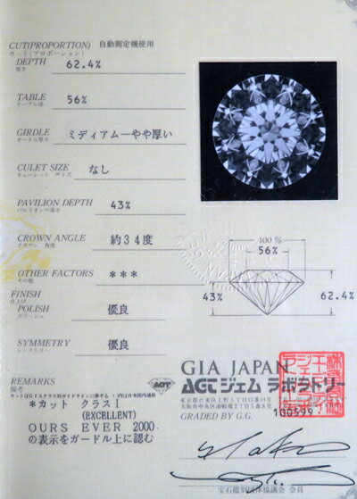 2671【特価】 ダイヤモンド ルース 0.441ct E VVS1 EX 【鑑定書付】 : 瑞浪鉱物展示館 【送料無料】