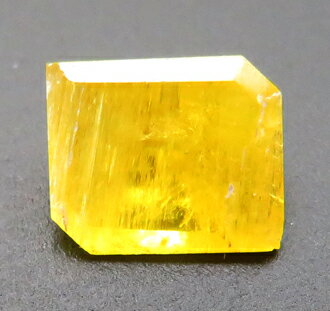 レアストーン 鉱物標本としても超希産 ビビットイエロー メキシコ/ 0.40ct　4.8x4.0x2.1mm/ 宝石名:レグランダイト　Legrandite/ 鑑別書の名称:レグランダイト/ 産地:メキシコ/ 産状:金属鉱床酸化帯/ 色:ビビッドイエロー(日本色彩研究所）/ インクルージョン:ミディアムインクルージョン　半透明/ 鉱物名:レグランド石　Legrandite/