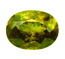 3153 イエローグリーンスフェン 6.28ct 暗黄緑 魅惑の強テリ！ パキスタン : 瑞浪鉱物展示館 【送料無料】
