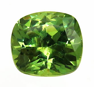 強いてり 深い黄帯緑　ナミビア産/ 0.77ct　5.5x5.0x3.4mm/ 宝石名:アンドラダイトガーネット/ 亜種名:デマントイド/ プロモート名:デマントイド/ 産地:ナミビア/ 産状:石灰石接触帯/ 色:ディープイエローイッシュグリーン(日本色彩研究所)/ インクルージョン:アイクリーン/ 鉱物名:灰鉄ザクロ石 Andradite/