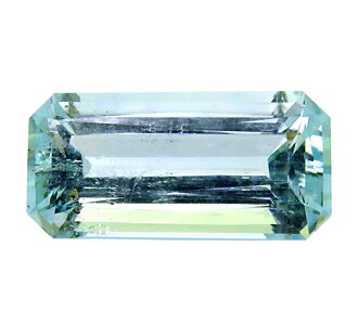 クリーンなナミビア産　値打ち/ 5.96ct　16.4x8.1x6.4mm/ 宝石名:ベリル　Beryl/ 亜種名:アクアマリン/ 産地:ナミビア/ 色:ペールブルーグリーン(日本色彩研究所）/ インクルージョン:透明　スライトリーインクルージョン/ 鉱物名:緑柱石　Beryl/