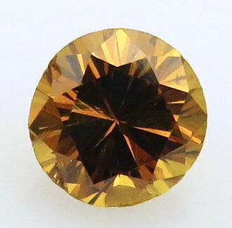 3841 オレンジイエローダイヤモンド 0.17ct Fancy Deep Orang Yellow SI-2【中宝ソーティング付】: 瑞浪鉱物展示館【送料無料】