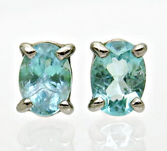 Rakuten - パライバトルマリン ピアス 0.15ct/2 Pt レアストーン クリーン 淡い緑青 ソーティング付 瑞浪鉱物展示館 3972