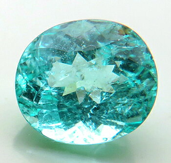 帕拉依巴碧玺 - パライバトルマリン 2.17ct ネオンカラー CuO:0.32% MnO:0.86% てり良好 モザンビーク 中宝鑑別書付 瑞浪鉱物展示館 4394