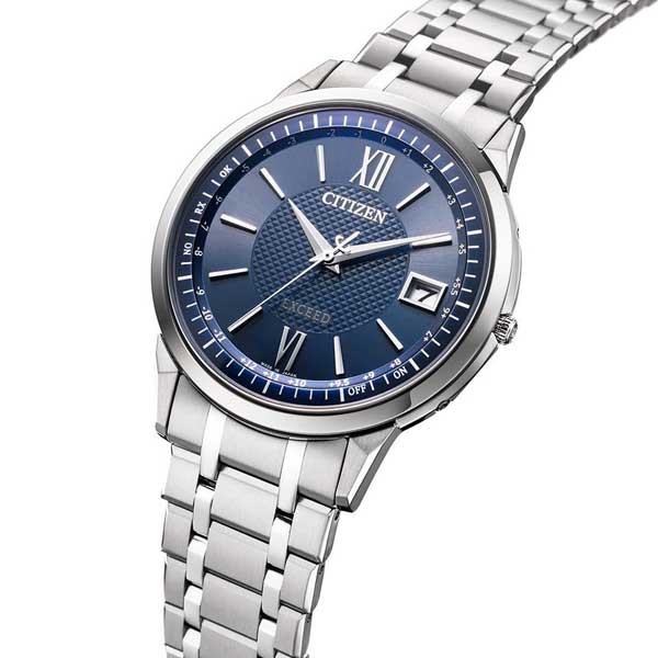 シチズン エクシード 薄型 ソーラー電波時計 CB1140-61L CITIZEN EXCEED ネイビー系 ダイヤル 腕時計 メンズ 取り寄せ品