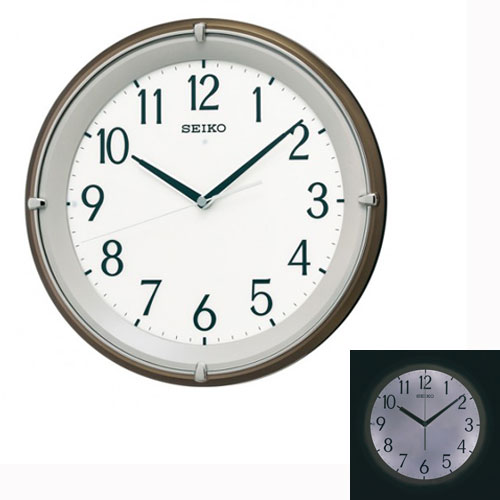 暗くなるとライトが点灯する壁掛け時計 電波時計 掛時計 KX203B セイコー SEIKO　文字入れ対応、有料　..