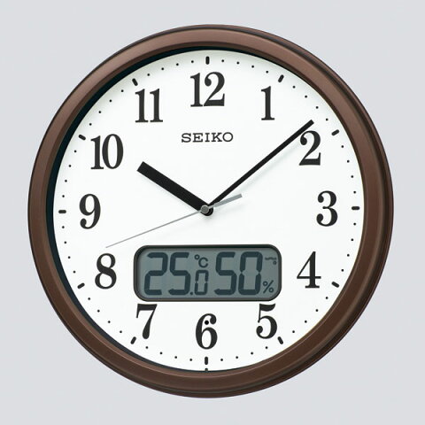 「ブラックフライデーポイント5倍」温度・湿度表示付き 電波時計 壁掛け時計 掛時計 KX244B セイコー SEIKO　文字入れ対応、有料