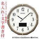 名入れ 名前 文字 書き付き セイコー SEIKO ハイブリッド ソーラー 電波時計 壁 掛け時計 SF244N 薄グレーメタリック塗装 プラスチック枠 取り寄せ品「sw-ka」