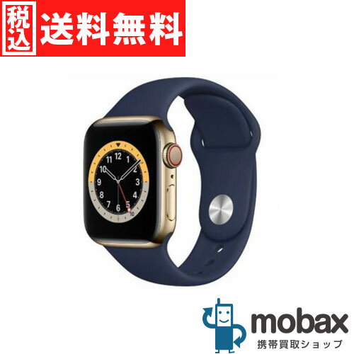 ◆ポイントUP◆【新品未開封品（未使用）】 Apple Watch Series 6 GPS + Cellular 40mm　MJXM3J/A　[ゴールドステンレススチールケースとディープネイビースポーツバンド]