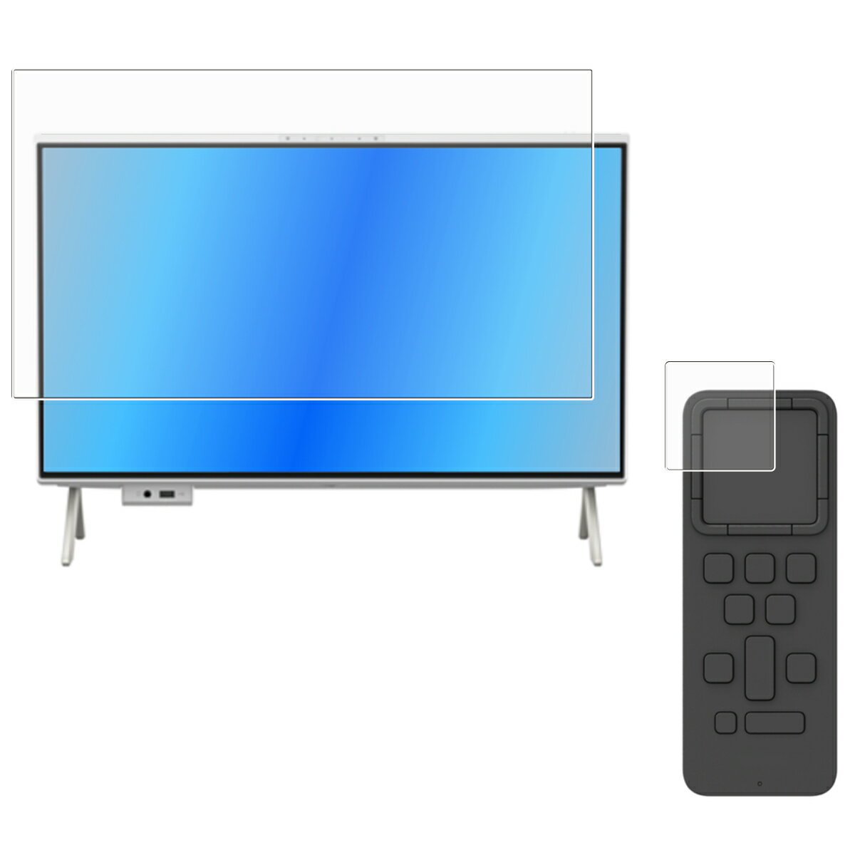 【商品は保護フィルムのみ】 [2点セット(画面+Videoポータルリモコン)] Fujitsu FMV Desktop F F75-K1 F55-K1 WF1-K1 2025年1月モデル 用 [DP] 清潔 目に優しい アンチグレア ブルーライト カット タイプ 液晶 保護 フィルム ★(2)