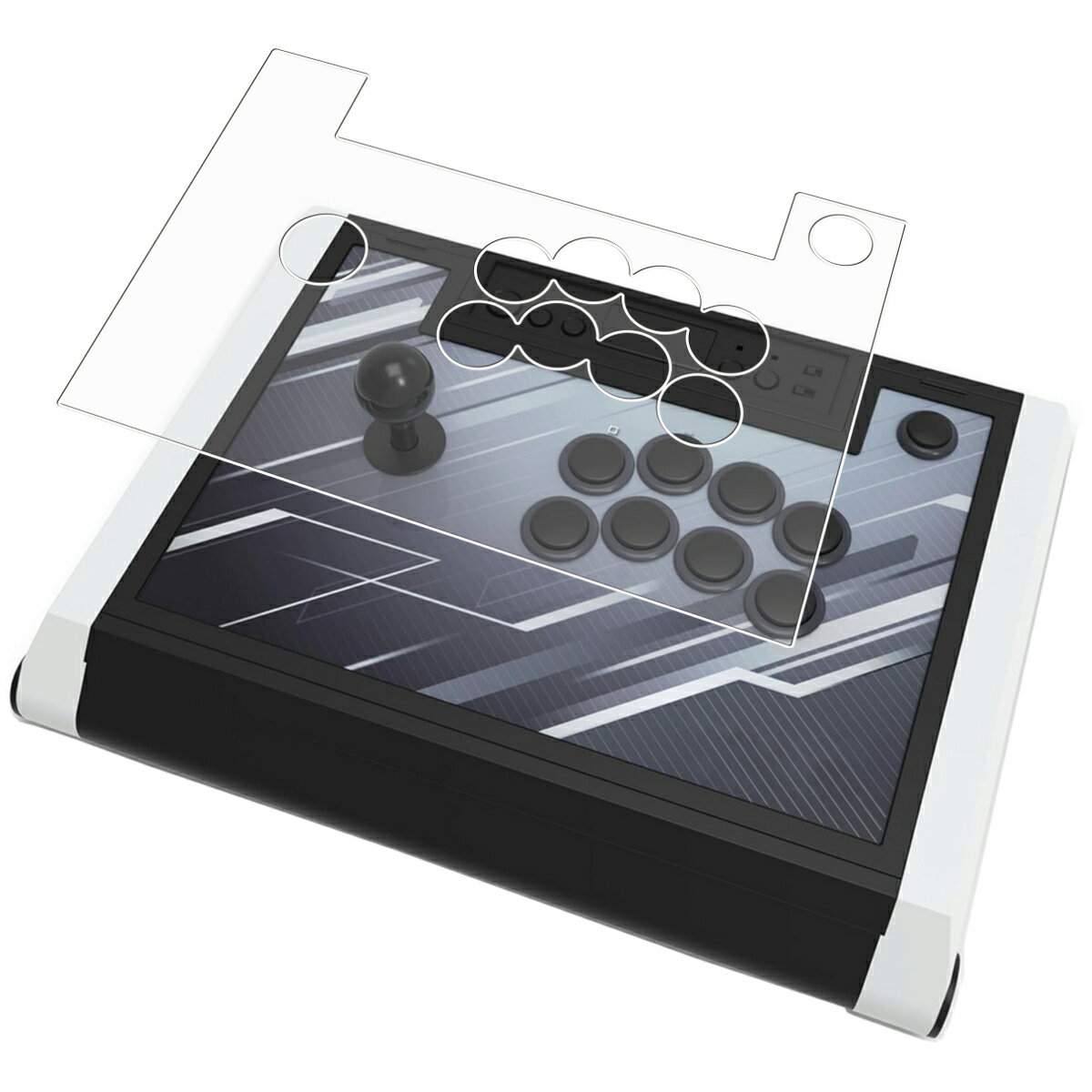 【スーパーSALE 割引】HORI ファイティングスティックα サイレント SPF-039 用 [N35] AR/マット ハイブリッド 高機能 反射低減 保護フィルム ★ ホリ