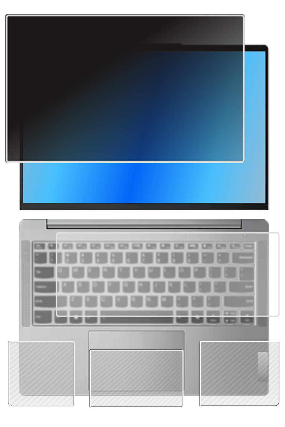 【4点セット(画面+パームレスト+タッチパッド+キーボードカバー)】Lenovo IdeaPad Slim 5i / 5x Gen9 1..