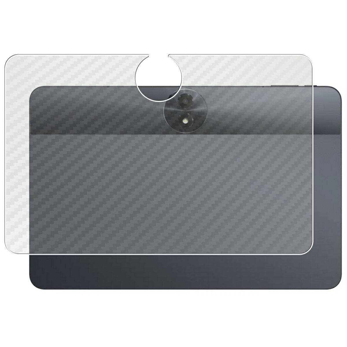 TCL TAB 11 Gen2 用 [10] カーボン調 クリア 背面 保護 フィルム ★ The Creative Life ティーシーエル タブ イレブン ジェンツー