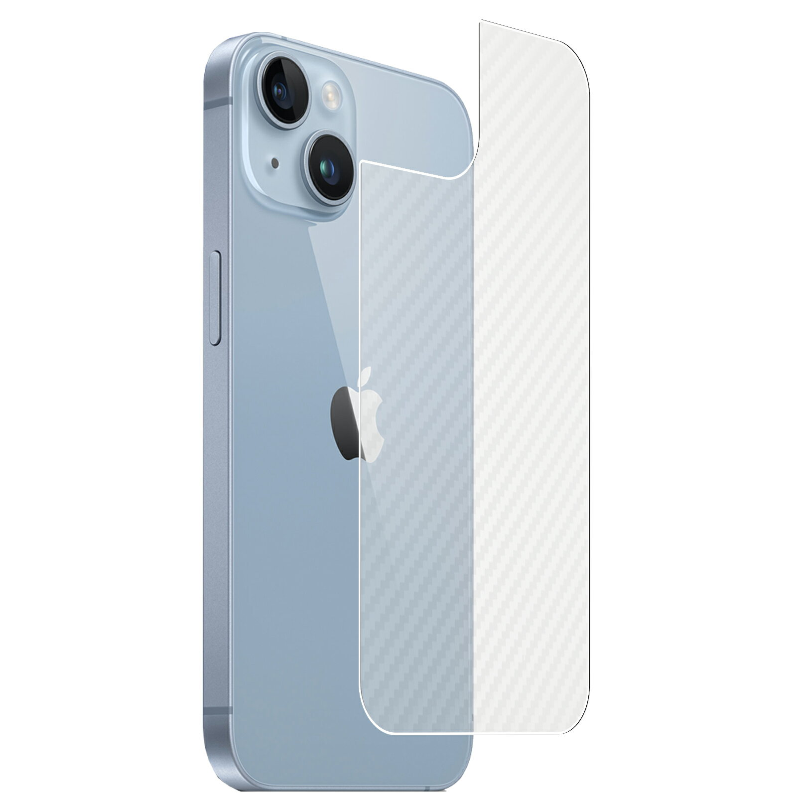 【スーパーSALE 半額 50%OFF】Apple iPhone 14 用 カーボン調 クリア 背面 保護フィルム ★ アップル アイフォーン