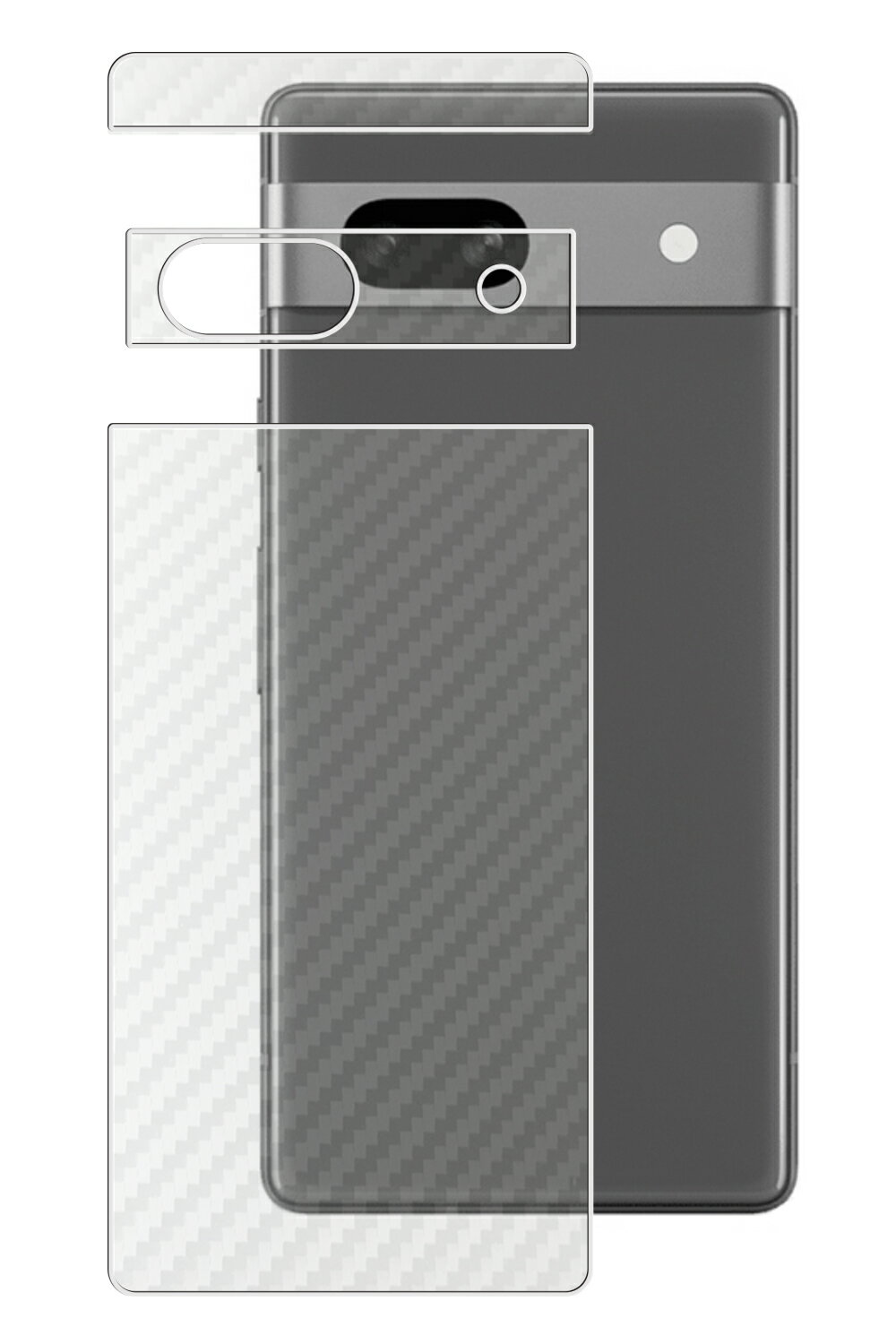 【スーパーSALE 半額 50%OFF】Google Pixel 7a 用 カーボン調 クリア 背面 保護フィルム ★ グーグル ピクセル セブンエー