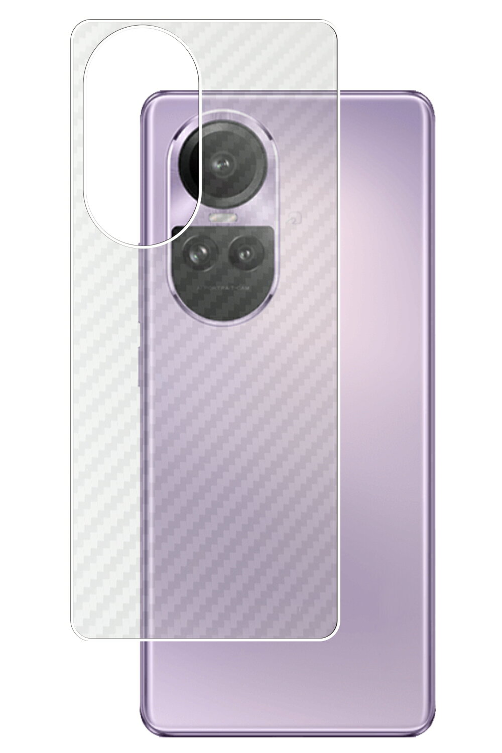 乐天商城 - 【スーパーSALE 半額 50％OFF】OPPO Reno10 Pro 5G 用 カーボン調 クリア 背面 保護フィルム ★ オッポ リノ テン プロ ファイブジー