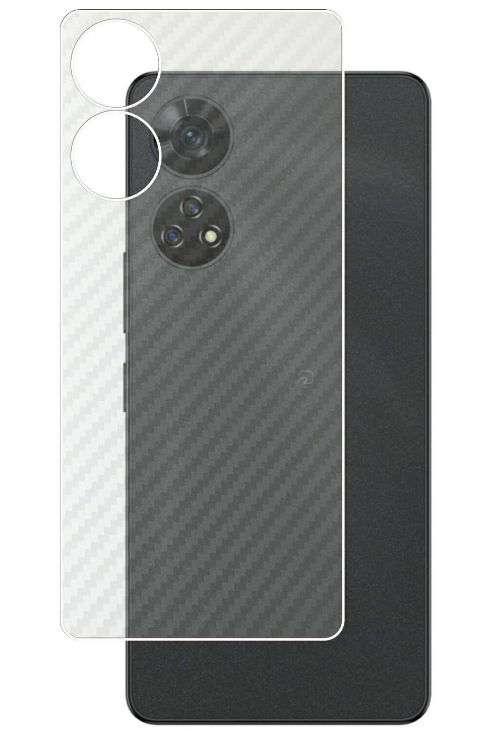 【スーパーSALE 半額 50%OFF】SoftBank あんしんファミリースマホ ZTE 用 カーボン調 クリア 背面 保護フィルム ★ ソフトバンク ゼット...