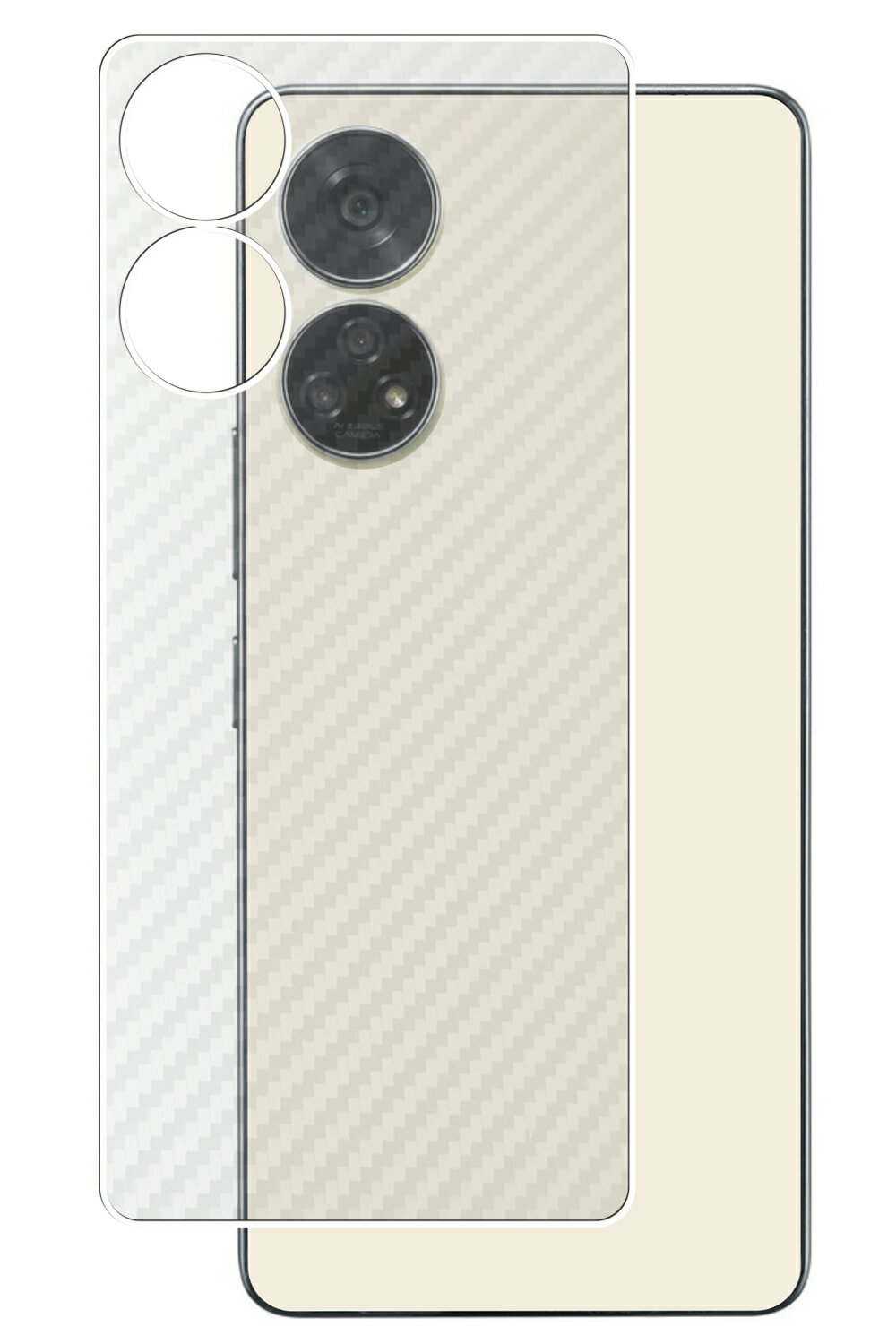 【スーパーSALE 半額 50%OFF】SoftBank すみっコぐらしスマホ ZTE 用 カーボン調 クリア 背面 保護フィルム ★ ソフトバンク ゼットティ...