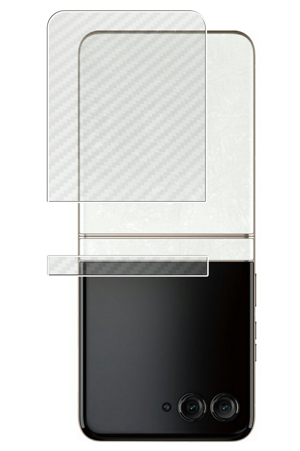 【スーパーSALE 半額 50%OFF】razr 50d M-51E 用 カーボン調 クリア 背面 保護フィルム ★ レイザー