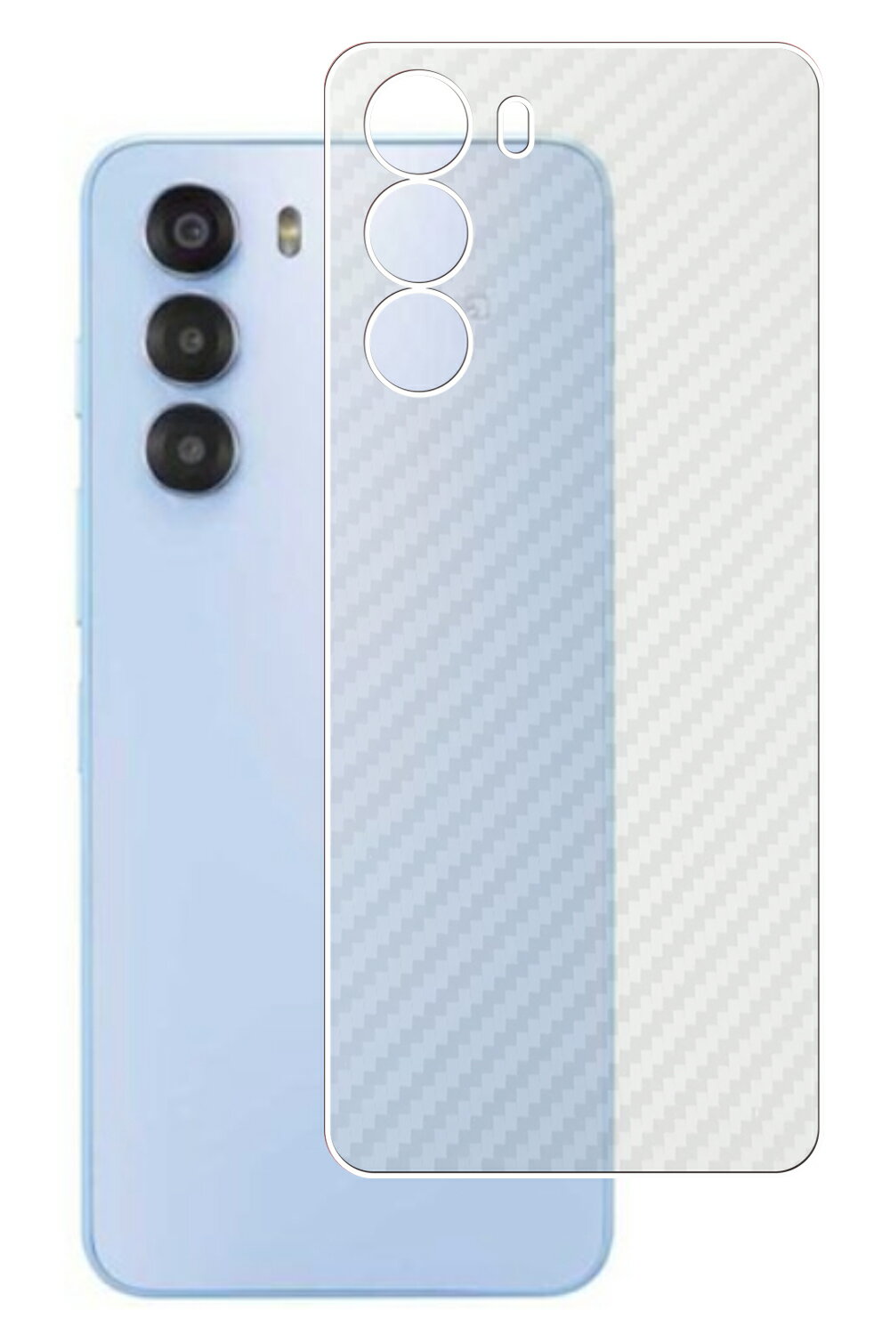 【スーパーSALE 半額 50%OFF】nubia S 5G 用 カーボン調 クリア 背面 保護フィルム ★ ヌビア エス ファイブジー