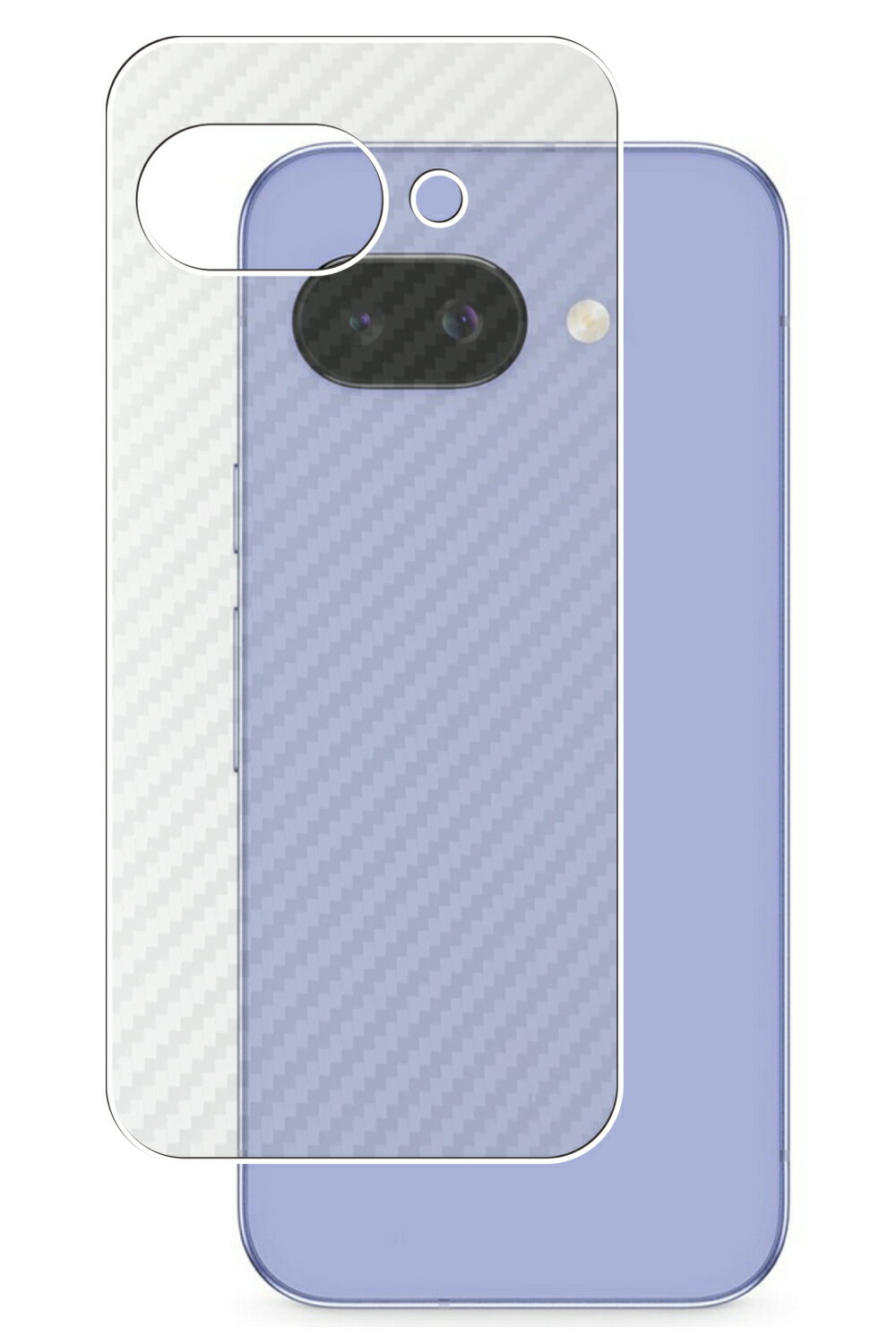 【2枚セット】Google Pixel 9a 用 カーボン調 クリア 背面 保護フィルム ★ グーグル ピクセル ナインエー