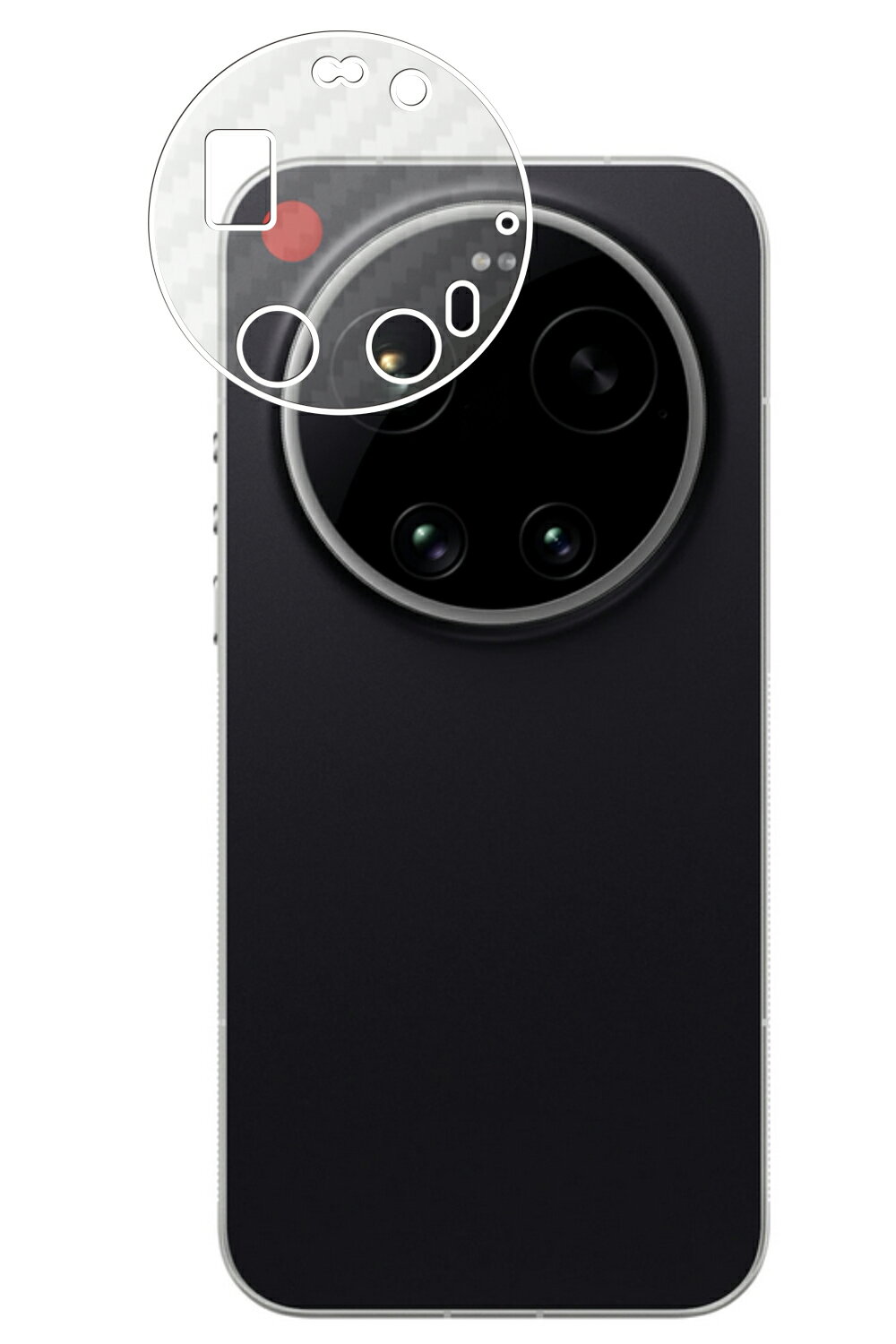 Leica Leitzphone powered by Xiaomi カメラ周辺部 用 カーボン調 クリア 背面 保護フィルム ★ ライカ ライツフォン パワード バイ シャオミ