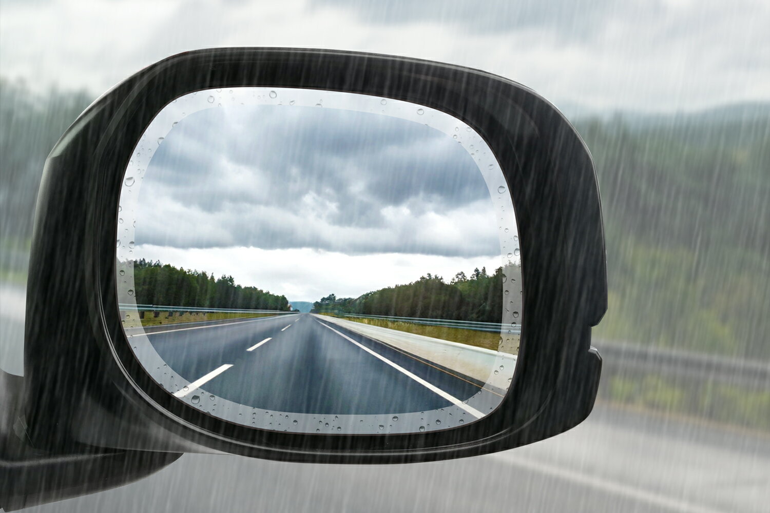 [2枚セット] 日本製 HONDA N-BOX（ホンダ エヌボックス） 2023年モデル対応 親水 フィルム ドアミラー サイドミラー 車用 防曇 フィルム [専用形状タイプ] 保護 シート フィルム 傷防止