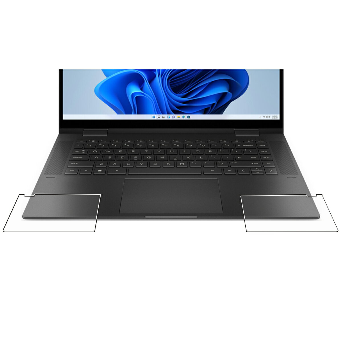 【2枚セット】HP ENVY x360 15-ey 15-ew 2022年モデル 用 超撥水 すべすべ 抗菌 抗ウイルス クリア タイプ パームレスト 専用 保護 フィルム ★ エイチピー エンヴィ トラックパッド