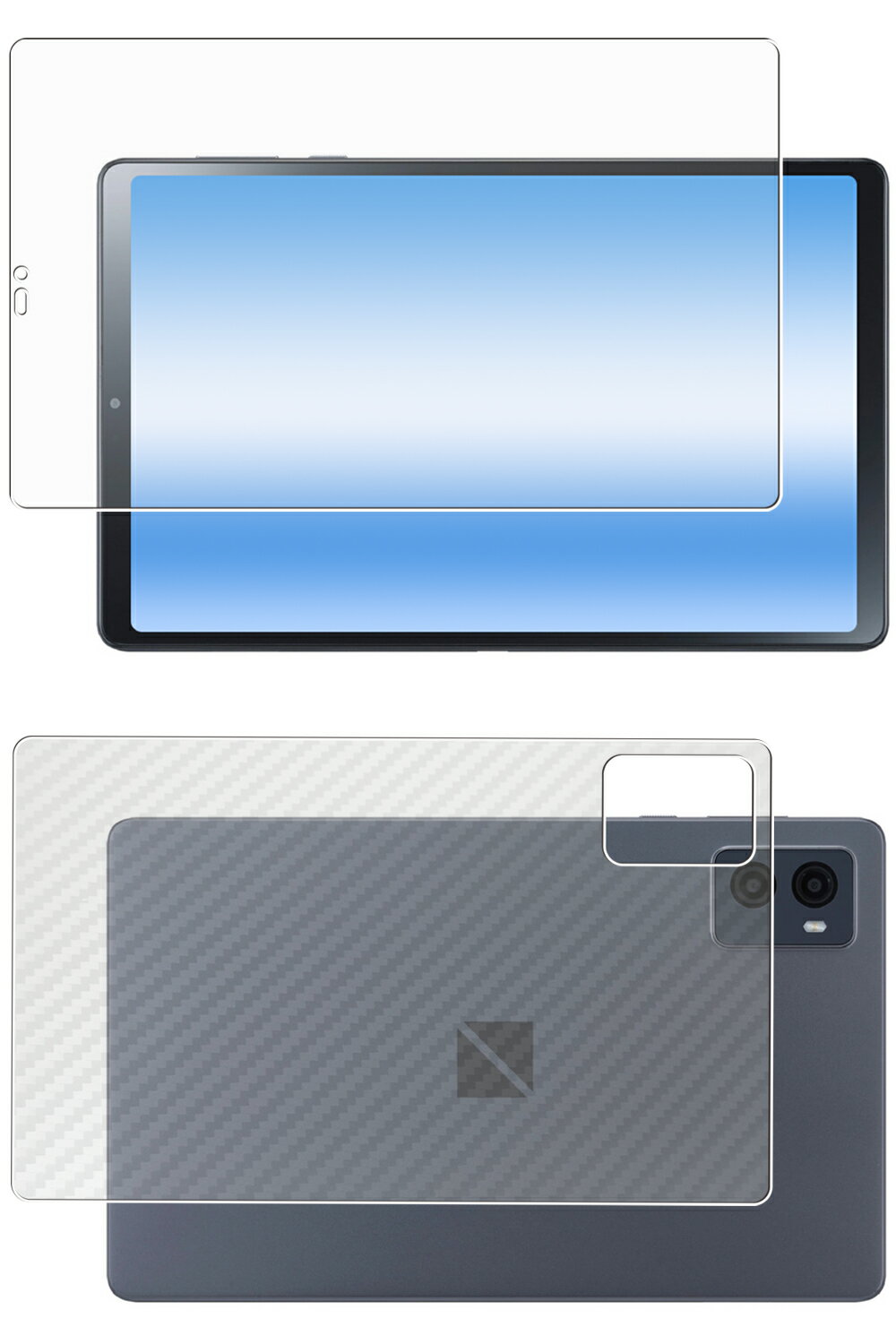 【2枚組(画面+背面)】NEC LAVIE Tab T9 T0995/HAS TAB09/Q01 2024年春モデル 用 [8] AR/マット ハイブリッド 高機能 反射低減 保護フィルム ＋ カーボン調 背面 保護フィルム ★ エヌイーシー ラヴィ タブ ティーナイン