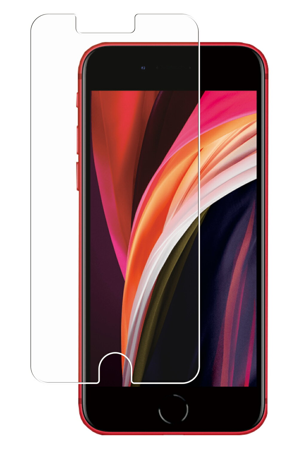 Apple iPhone SE 2020 第2世代 / Apple iPhone 8 用【 高硬度 9H クリア タイプ 】液晶 保護 フィルム 強化 ガラスフィルム と 同等の 高硬度9H ★ アップル アイフォン エスイー エイト