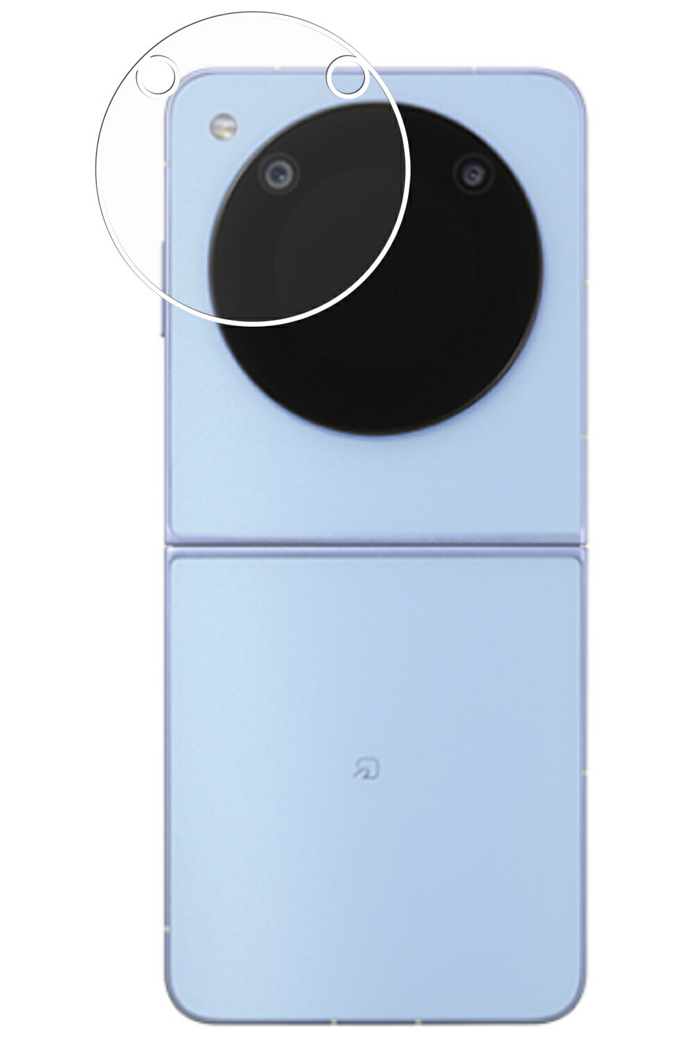 【2枚セット】ZTE Libero Flip 外側カメラ周辺部 用 防指紋 クリア タイプ 液晶 保護 フィルム ★ ゼットティーイー リベロ フリップ