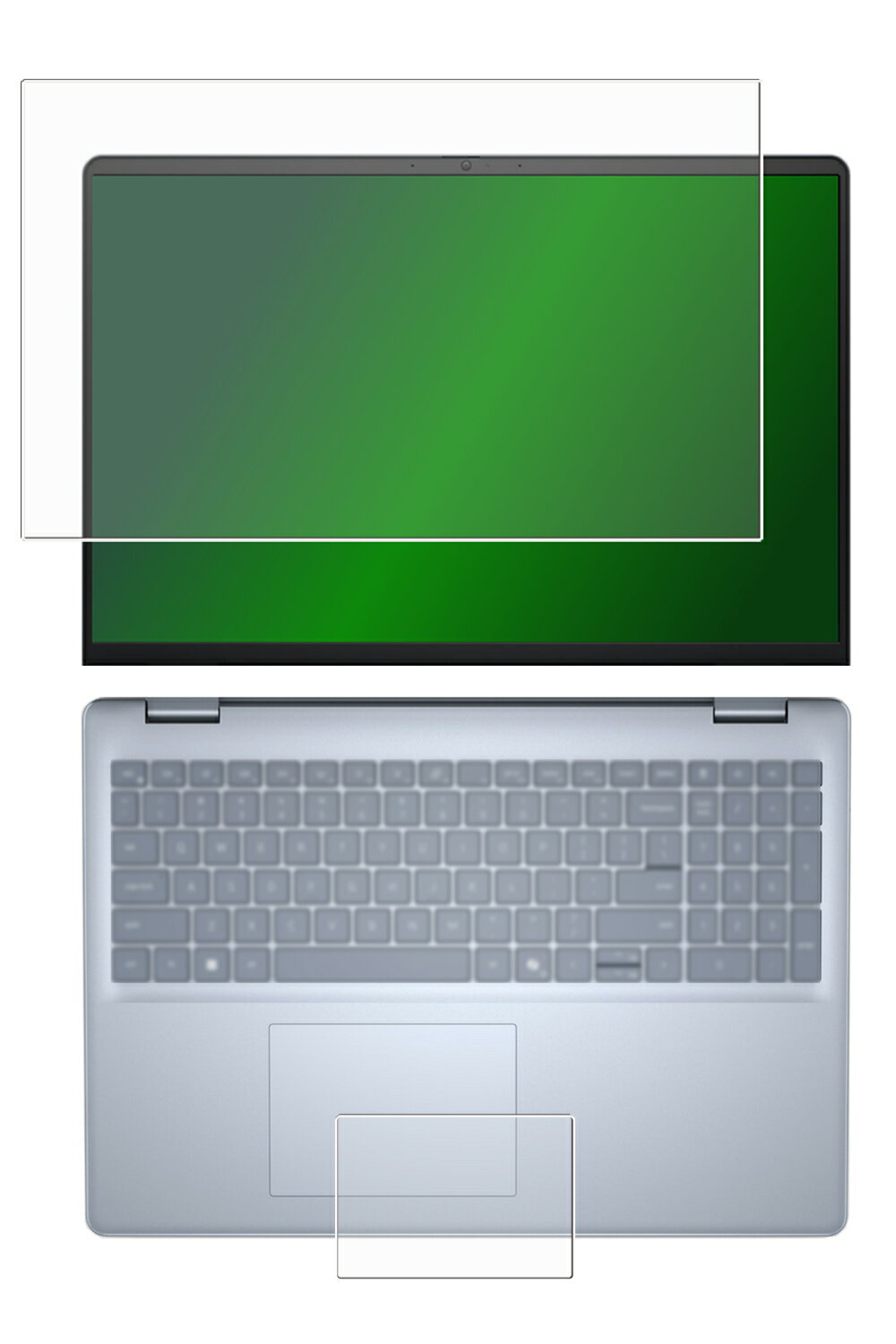 [2枚組(画面+タッチパッド)] Dell Inspiron 16 5640 2024年モデル 用 [N40] マット 反射低減 タイプ 液晶 保護 フィルム ★ デル インスパイロン シックスティーン