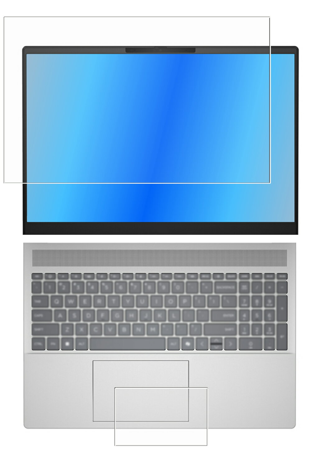 [2枚組(画面+タッチパッド)] HP Pavilion 16-ag 16-af 2024年モデル 用 [N40] 防指紋 クリア タイプ 液晶 保護 フィルム ★ エイチピー パビリオン
