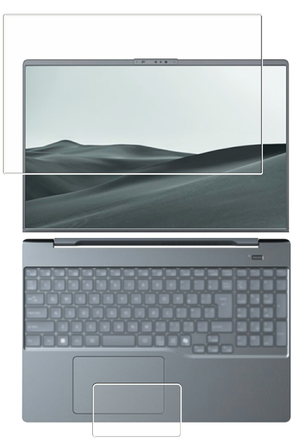 [2枚組(画面+タッチパッド)] Fujitsu FMV LIFEBOOK PH77/J3 PH50/J3 WP1/J3 2024年10月モデル 用 [N40] 防指紋 クリア タイプ 液晶 保護 フィルム ★