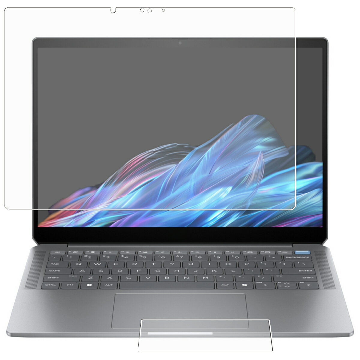 [2枚組(画面+タッチパッド)] HP OmniBook Ultra 14 14-fd 2024年モデル 用 [N35] 高硬度 9H アンチグレア タイプ 液晶 保護 フィルム ★(2)