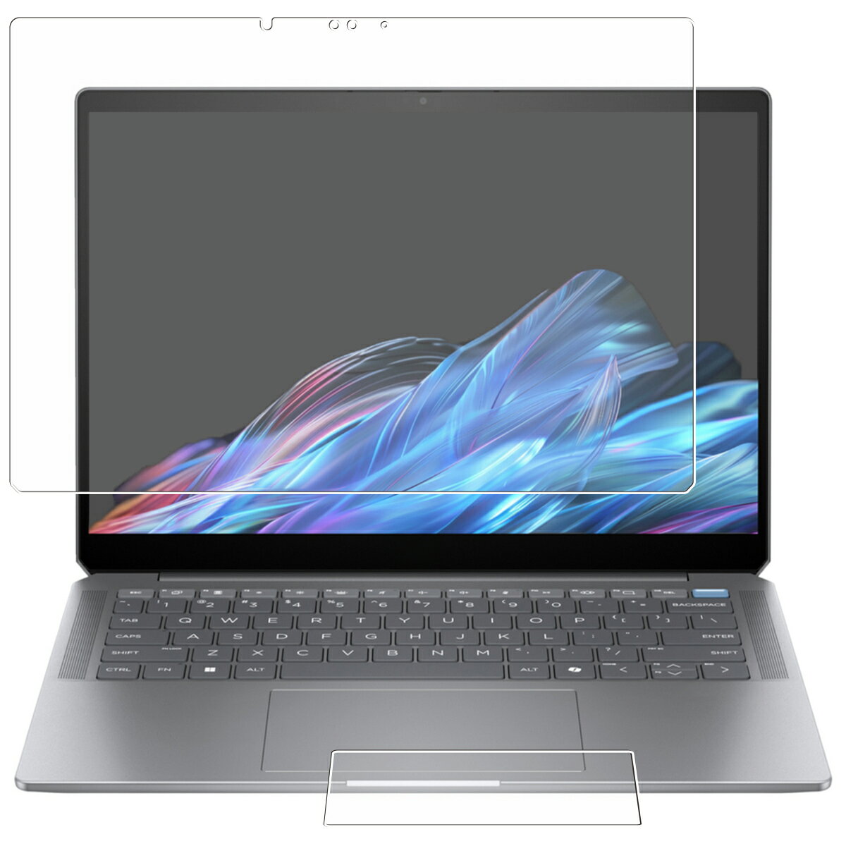 [2枚組(画面+タッチパッド)] HP OmniBook Ultra 14 14-fd 2024年モデル 用 [N35] 超撥水 すべすべ 抗菌 抗ウイルス クリア タイプ 液晶 保護 フィルム ★