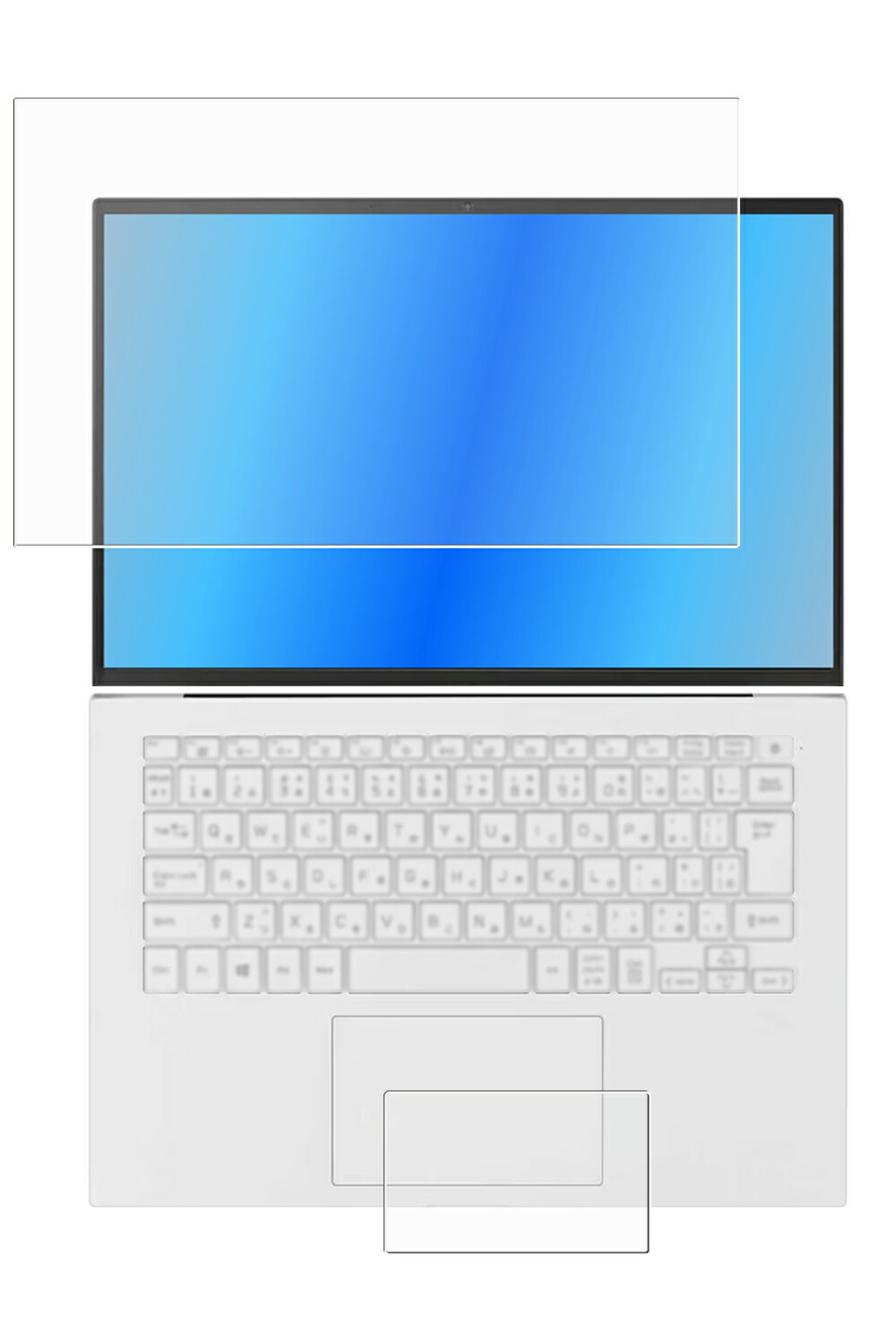 [2枚組(画面+タッチパッド)] LG gram 14Z90RU 2025年モデル 用 [N35] マット 反射低減 タイプ 液晶 保..