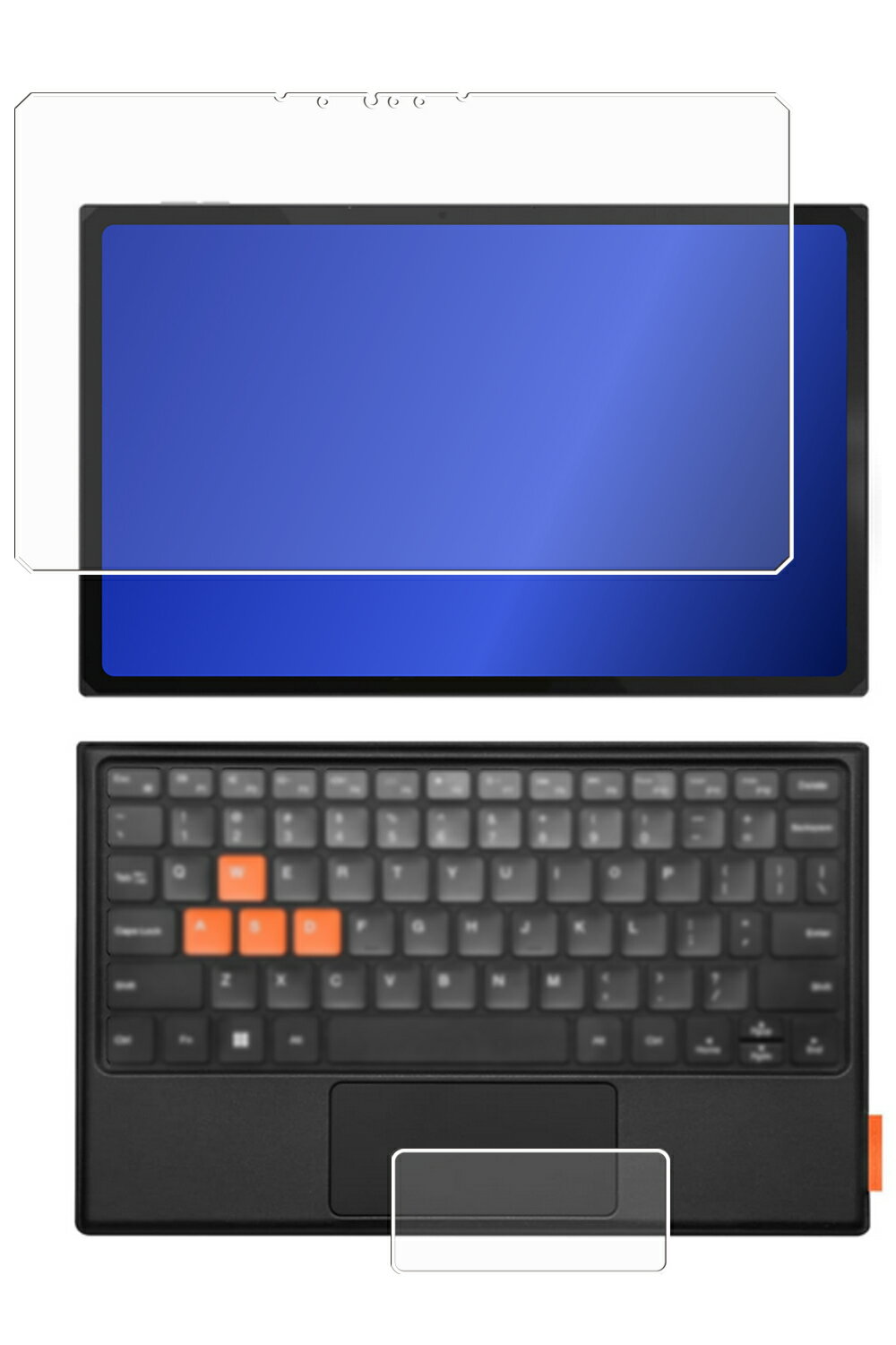 [2枚組(画面+タッチパッド)] ONEXPLAYER X1 Pro / X1 3in1 10.95型 用 [10] 高機能 反射防止 スムースタッチ 抗菌 液晶 保護 フィルム ★ NE-NETBOOK Technology ワンエックス プレイヤー エックスワン スリーインワン