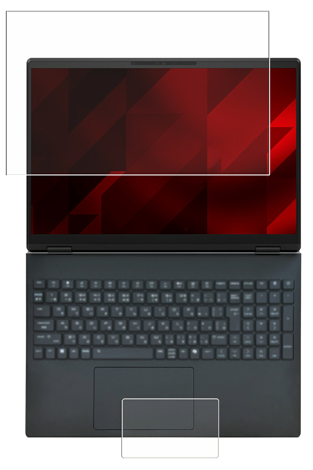 [2点セット(画面+タッチパッド)] HP HyperX OMEN 15 15-ga 15-gb 2026年モデル 用 [N35] 抗菌 抗ウイルス 防指紋 クリア 液晶 保護 フィルム ★