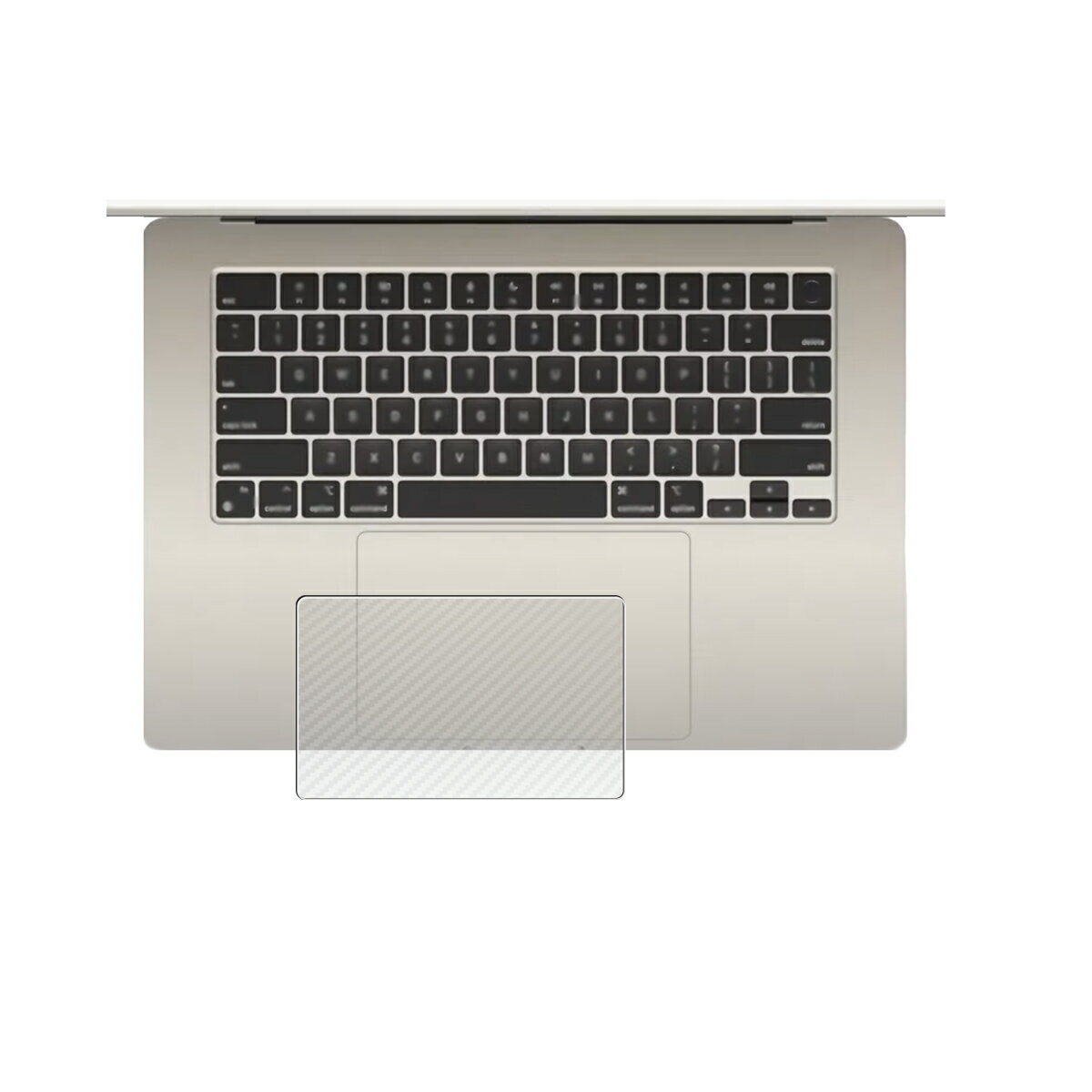 MacBook Air 15.3インチ 2024 M3 / 2023 M2 用 カーボン調 クリア タッチパッド 専用 保護 フィルム ★ トラックパッド アップル マックブック エア エムツー