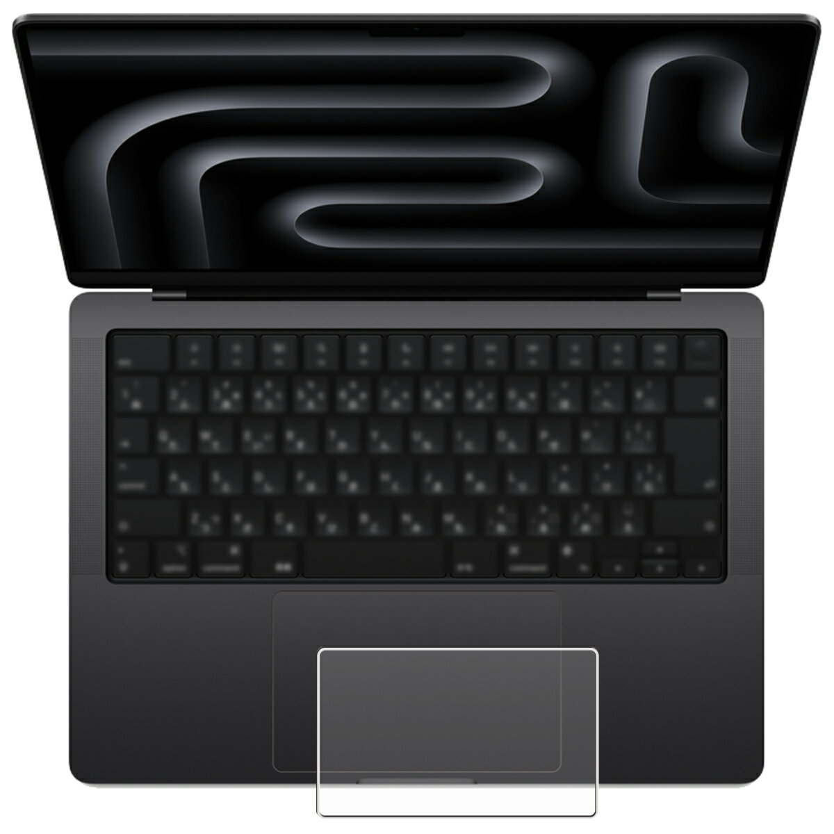 MacBook Pro 14 M4 2024 / M3 2023 用【 マット 梨地 】 タッチパッド 専用 保護フィルム ★ タッチパッド スライドパッド トラックパッド アップル マックブック プロ エムスリー