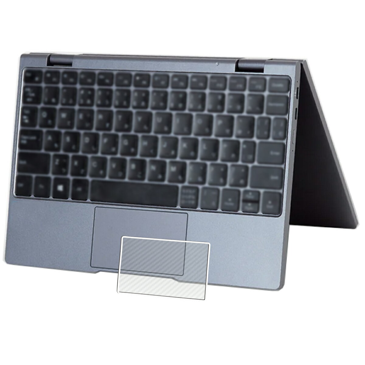 【2枚セット】天空 TENKU MOBILE S10 2024年モデル 用 カーボン調 クリア タッチパッド 専用 保護 フィルム ★ トラックパッド テンクウ モバイル エステン